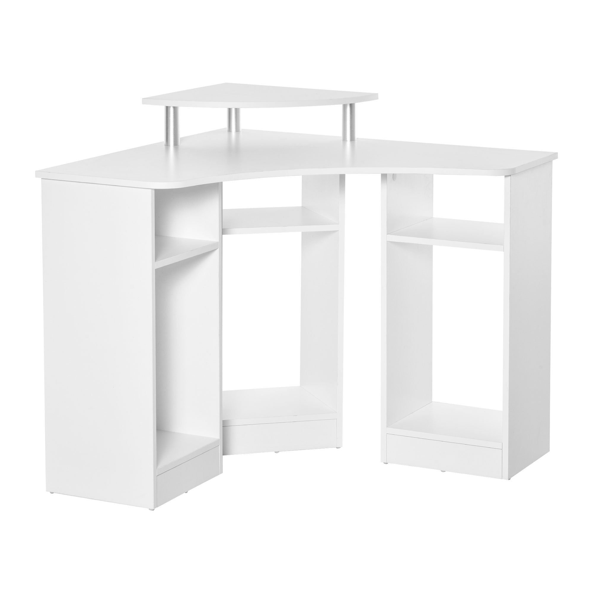 Scrivania Angolare da Ufficio 90x90x83,5 cm in Legno Bianco