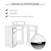 Scrivania Angolare da Ufficio 90x90x83,5 cm in Legno Bianco