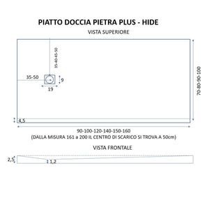 Piatto Doccia in Pietra 120x120 cm Bonussi Canton Antracite