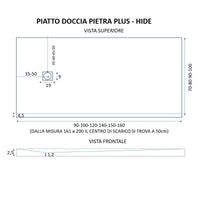 Piatto Doccia in Pietra 70x80 cm Bonussi Canton Marrone