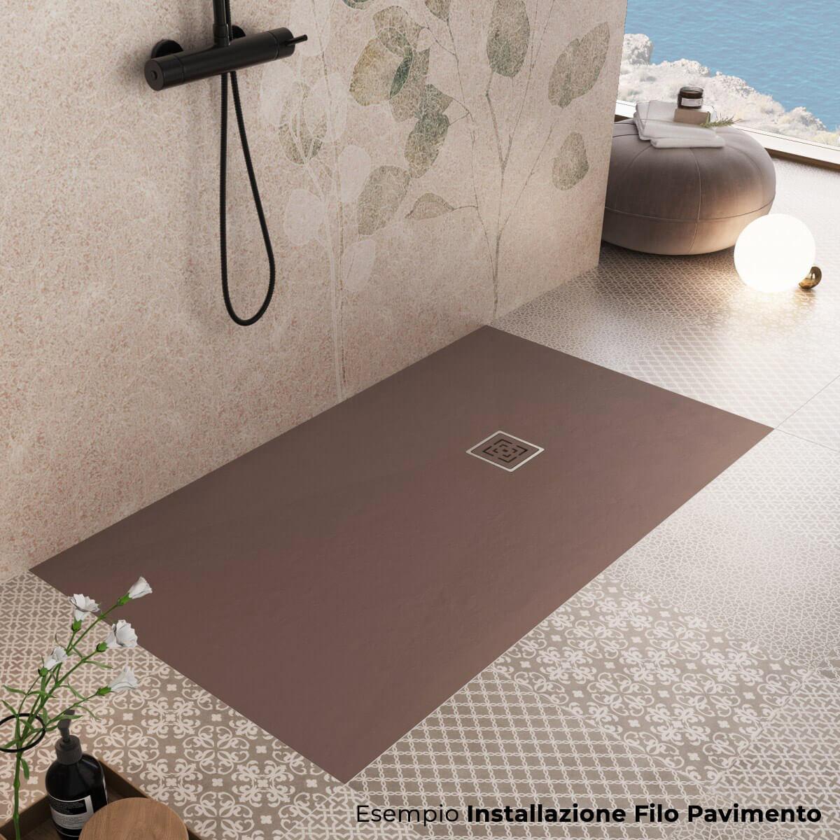 Piatto Doccia in Pietra 100x100 cm Bonussi Canton Marrone