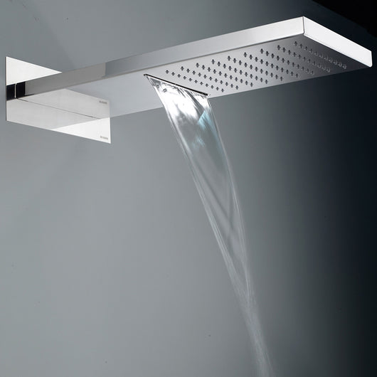 Soffione doccia cascata in acciaio Bossini Manhattan a due getti con kit duplex Flat