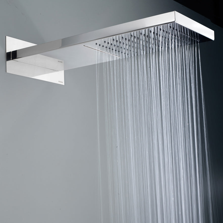 Soffione doccia cascata in acciaio Bossini Manhattan a due getti con kit duplex Flat