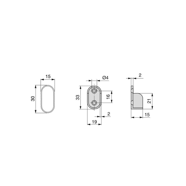 Kit Tubo per Armadio 30 x 15 mm Alluminio L 0,75 m Anodizzato Opaco Alluminio e Zama Emuca