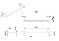 Portasciugamani da Parete 40 cm Ø14 mm Bonussi Cromato