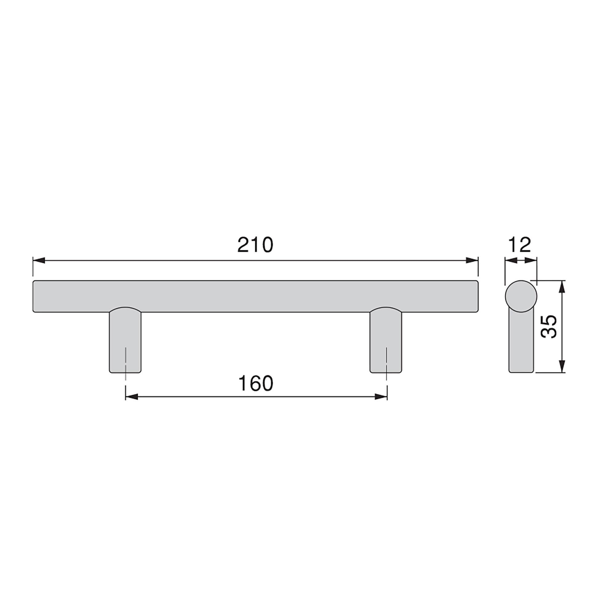 Maniglie per Mobile 12 mm Interasse 160 mm Acciaio Nichel Satinato 10 Pezzi Emuca