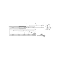 Guide a Sfere per Cassetti con Estrazione Totale con Squadra H45 mm L350 Bianco Acciaio Emuca