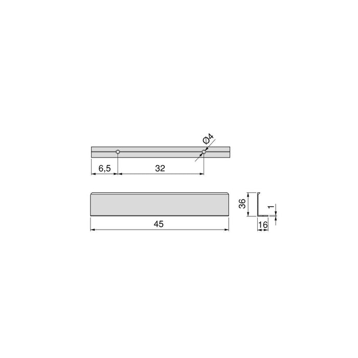 Maniglia per Mobile Setubal Interasse 32 mm Alluminio Anodizzato Opaco 25 Pezzi Emuca