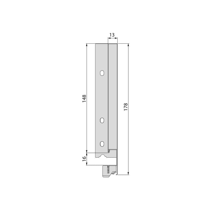 Cassetto Esterno Vertex 40 Kg H178 mm P 500 Grigio Antracite Acciaio Emuca