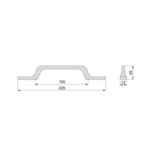 Maniglie per Mobile Interasse 160 mm Alluminio Grigio Scuro 25 Pezzi Emuca