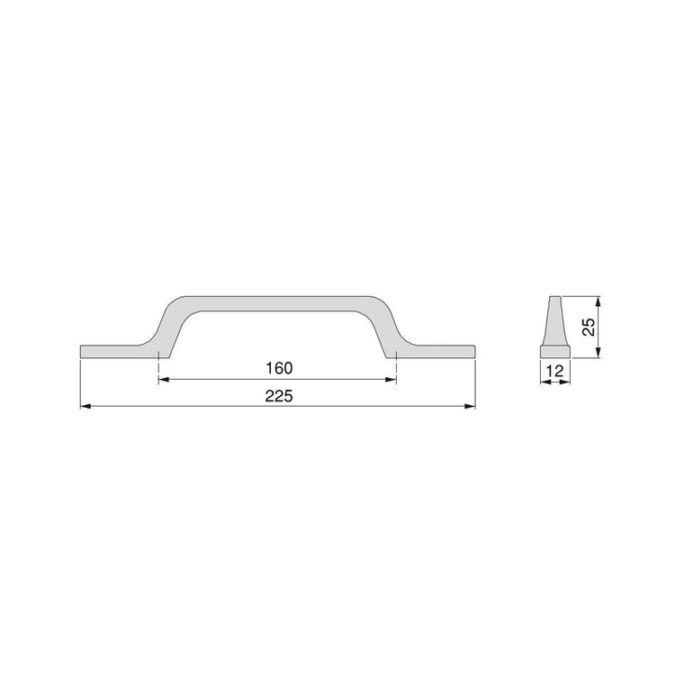 Maniglie per Mobile Interasse 160 mm Alluminio Grigio Scuro 25 Pezzi Emuca