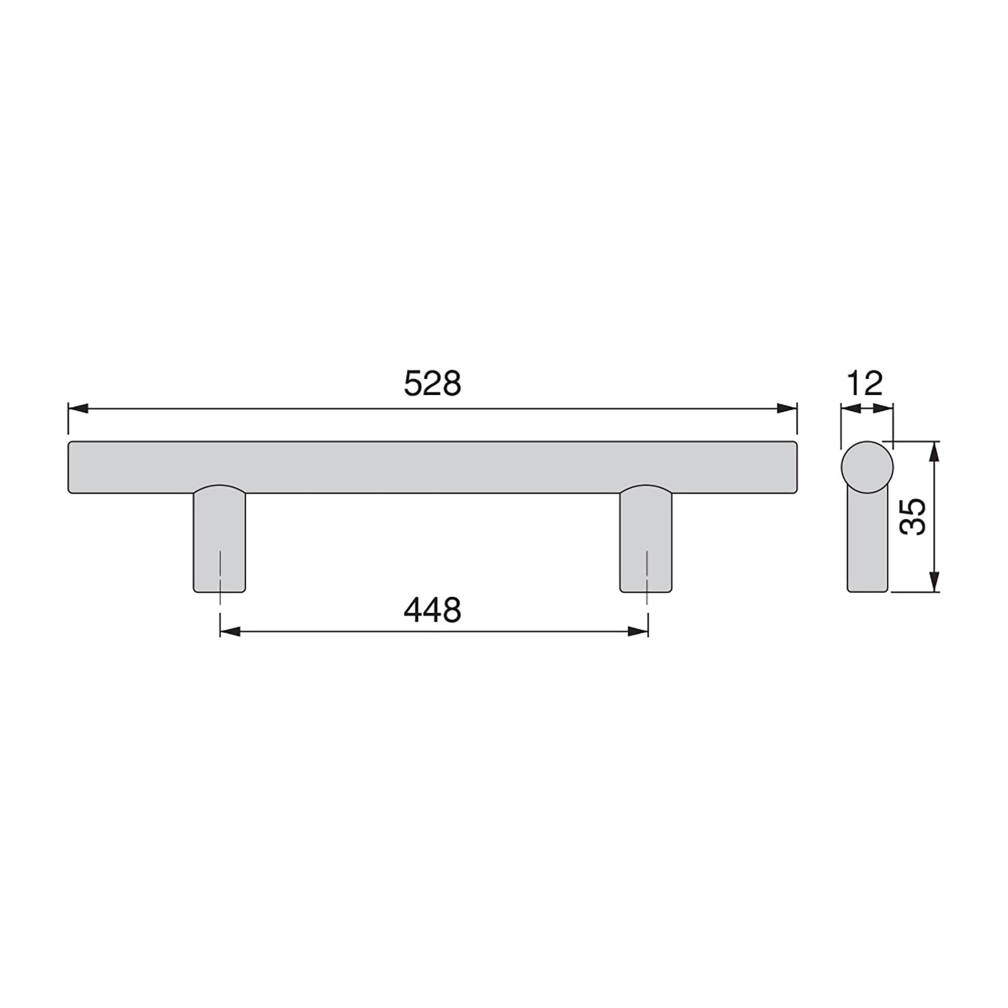 Maniglie per Mobile 12 mm Interasse 448 mm Acciaio Nichel Satinato 10 Pezzi Emuca