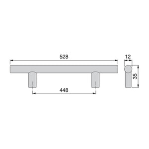 Maniglie per Mobile 12 mm Interasse 448 mm Acciaio Nichel Satinato 10 Pezzi Emuca