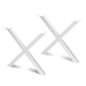 Set Gambe Cross per Tavolo H695 Verniciato Bianco Acciaio Emuca