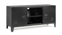 Mobile TV con 2 Ante 40x120,5x58,5 cm Cambridge in Acciaio Nero