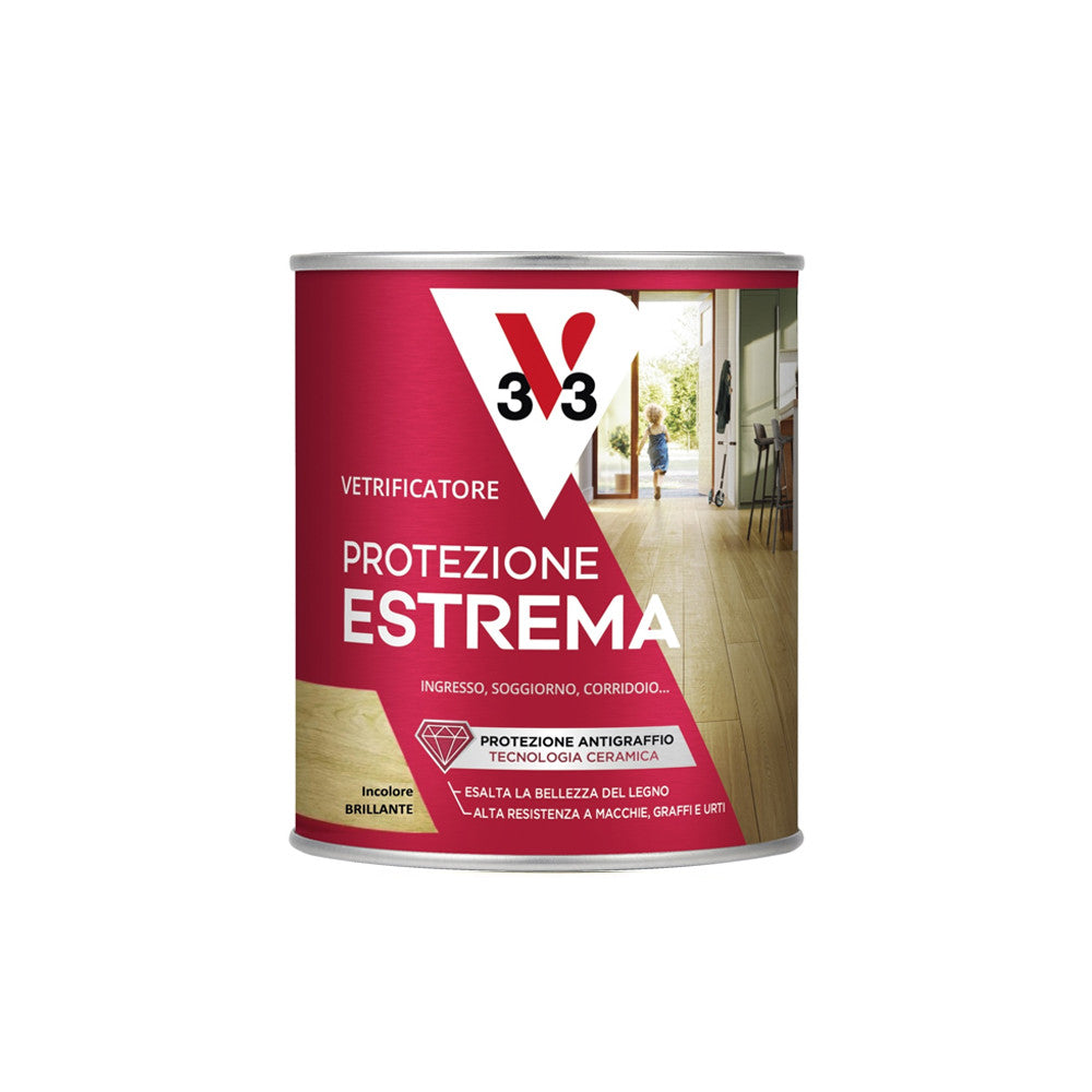 Vetrificatore Protezione Estrema Prottetivo Per Tutti I Tipi Di Parquet In Legno Europeo Ed Esotico Incolore Da 0,75Lt-V33