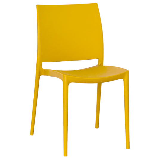 Sedia da sala da pranzo Altea in plastica colore Giallo Senape modello comfort