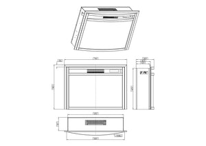 Camino Elettrico da Incasso 50,6x71,1x20,4 cm Effetto Fiamma 1500W Zakinthos