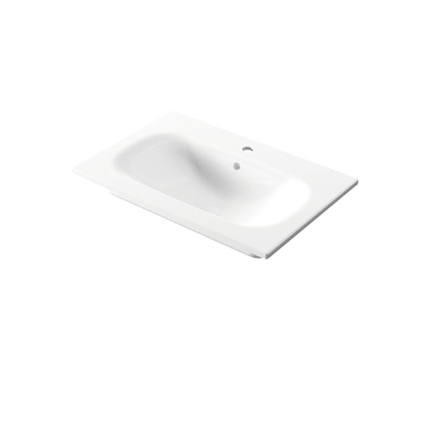 Lavabo da incasso rettangolare in ceramica bianca lucida 71x46cm serie Soft Disegno-Ceramica