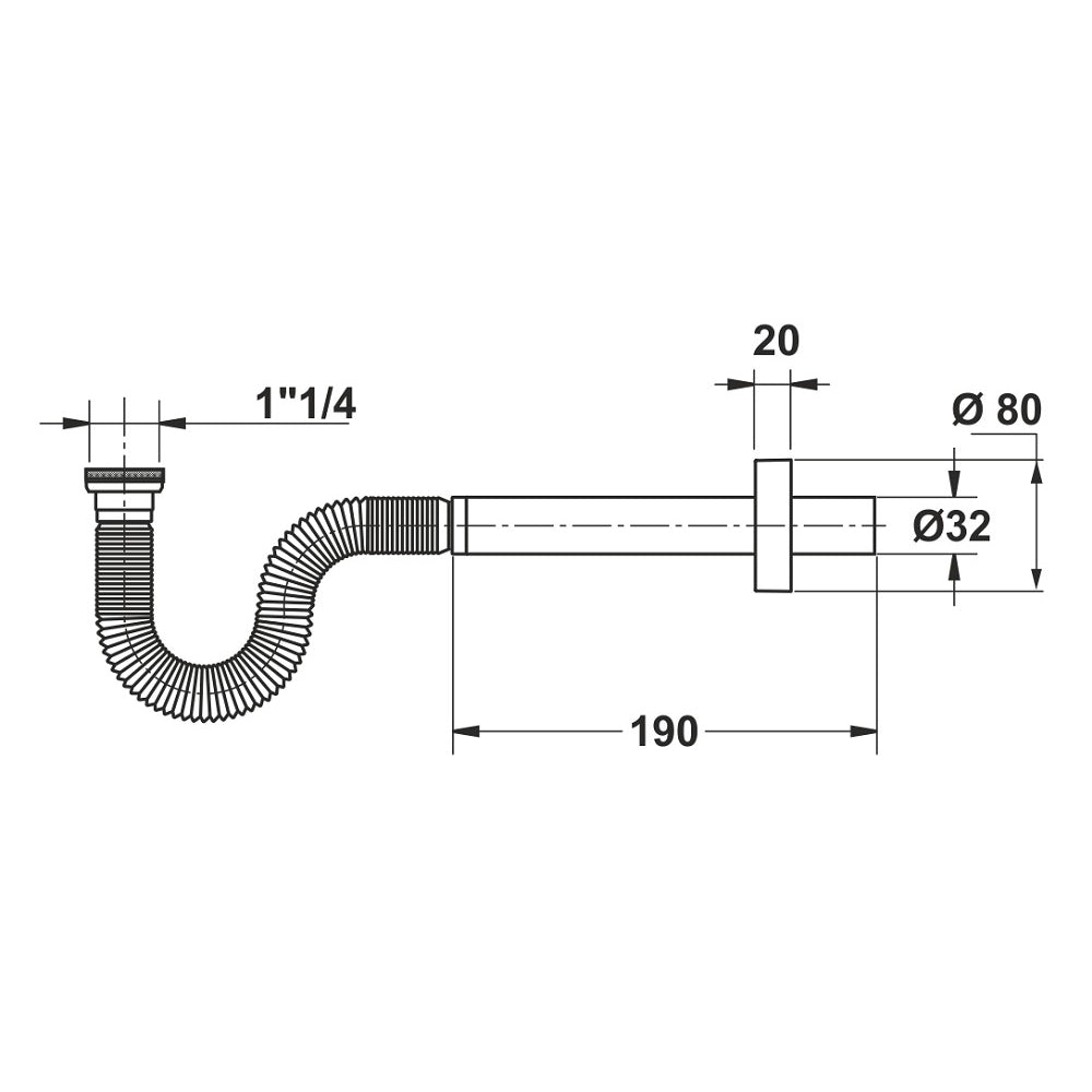 Sifone lavabo e bidet 'Sifoncello' Bonomini estensibile diam. 32 mm