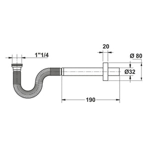 Sifone lavabo e bidet 'Sifoncello' Bonomini estensibile diam. 32 mm