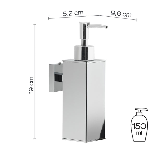 Dosasapone squadrato modello Seal di Gedy in Acciaio Inox AISI 304 - Cromato