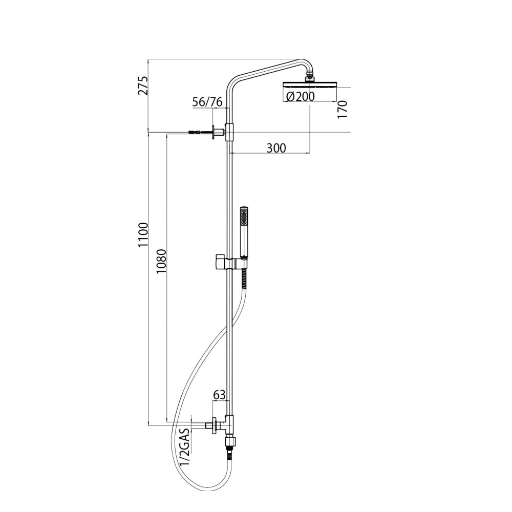 Bossini colonna doccia tonda ZOE Renovation L02353