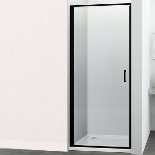 Porta doccia battente swing per box nicchia black profilo nero cristallo 6 mm *** misure 78-80xh195 cm, confezione 1