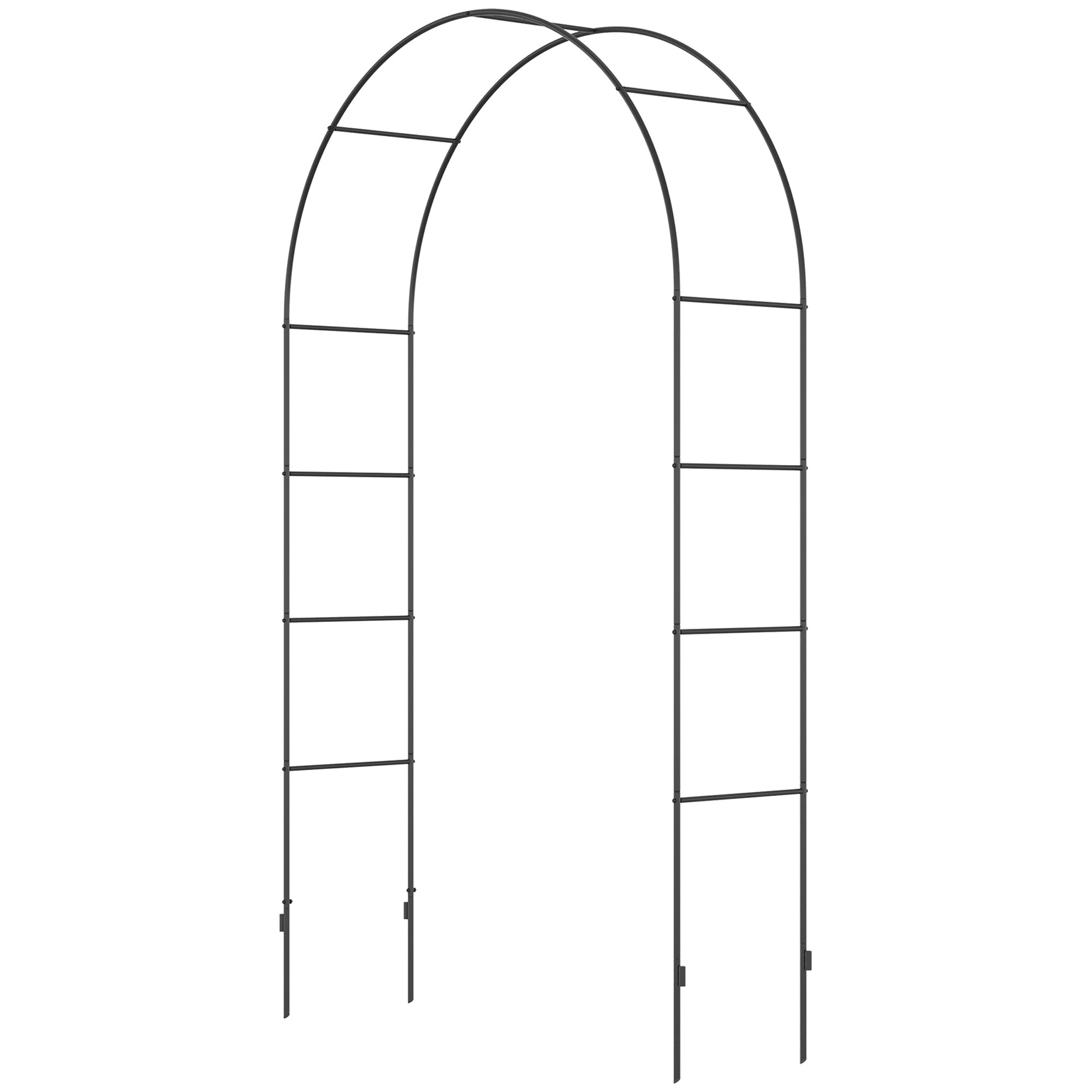 Arco per Rampicanti per Giardino ed Esterni 140x40x240 cm in Metallo Nero