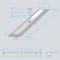 Canale canaletta pavimento lineare scarico doccia acciaio inox satinato canalina *** misure l485xh63>115 mm, confezio...