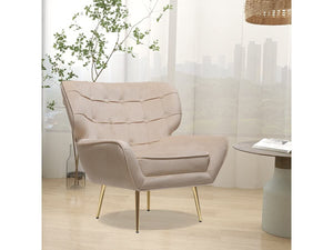 Poltrona Velluto Beige Austin Habitat et Jardin Moderna Ergonomica 79x71x79cm