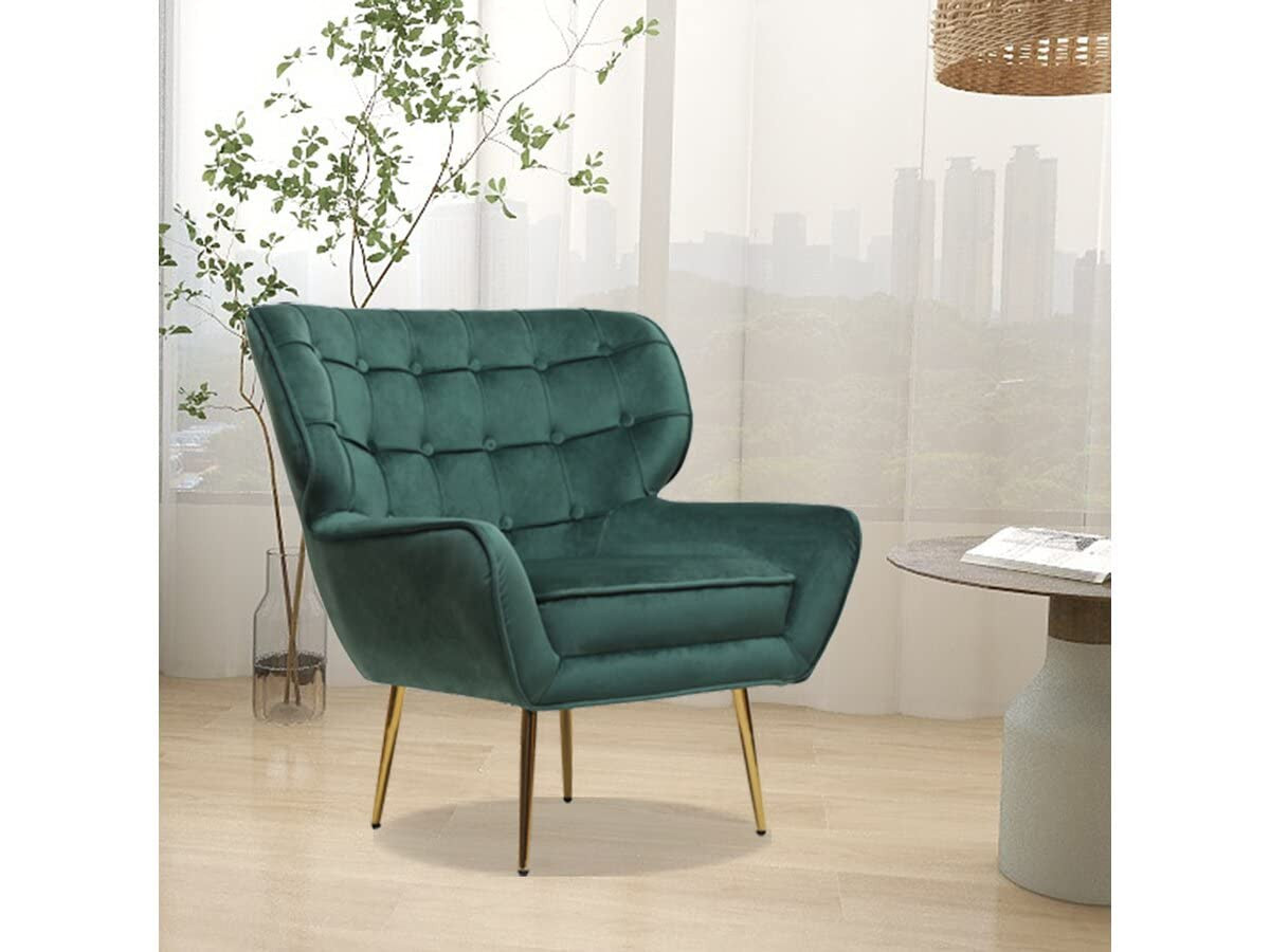 Habitat et Jardin Poltrona Austin Velluto Verde 79x71x79.5cm