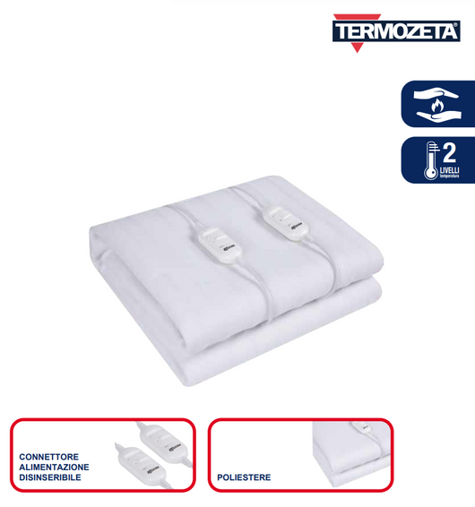 Coperta Termica Elettrica Scaldaletto Scaldasonno Matrimoniale Termocoperta 120w 