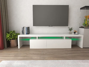 Mobile TV 187,5 cm Bianco con LED Habitat et Jardin