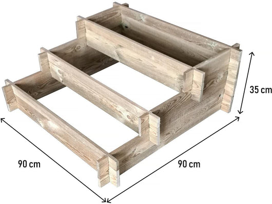 Fioriera quadrata 90x90x35 cm plastica per orto Habitat et Jardin marrone