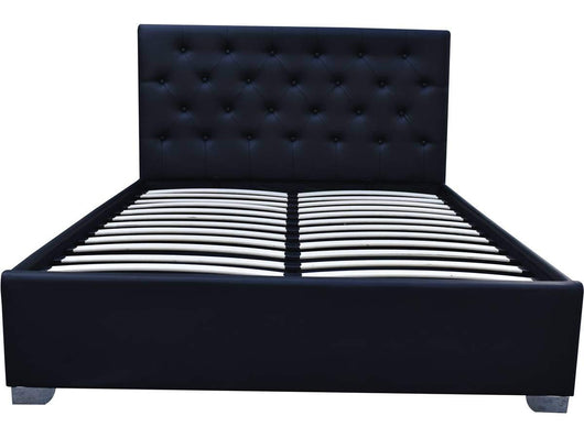 Habitat et Jardin Letto Matrimoniale Contenitore 140x190cm Nero Testata Trapuntata