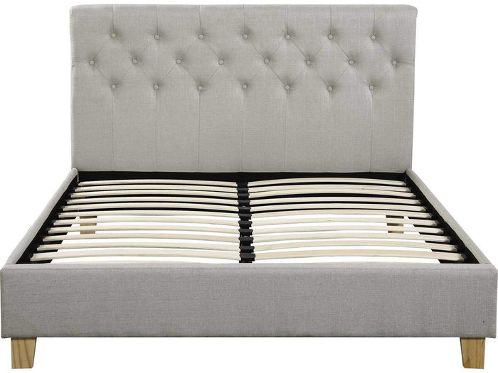 Letto 160x200 cm Beige con Rete a Doghe e Testiera Habitat et Jardin