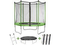 Yoopi Trampolino 1.8 m Verde con Rete Sicurezza Scala Copertura Ancoraggio