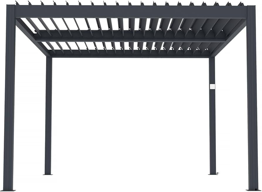 HABITAT ET JARDIN Pergola Bioclimatica Elettrica 280x380cm Grigio Antracite Alluminio