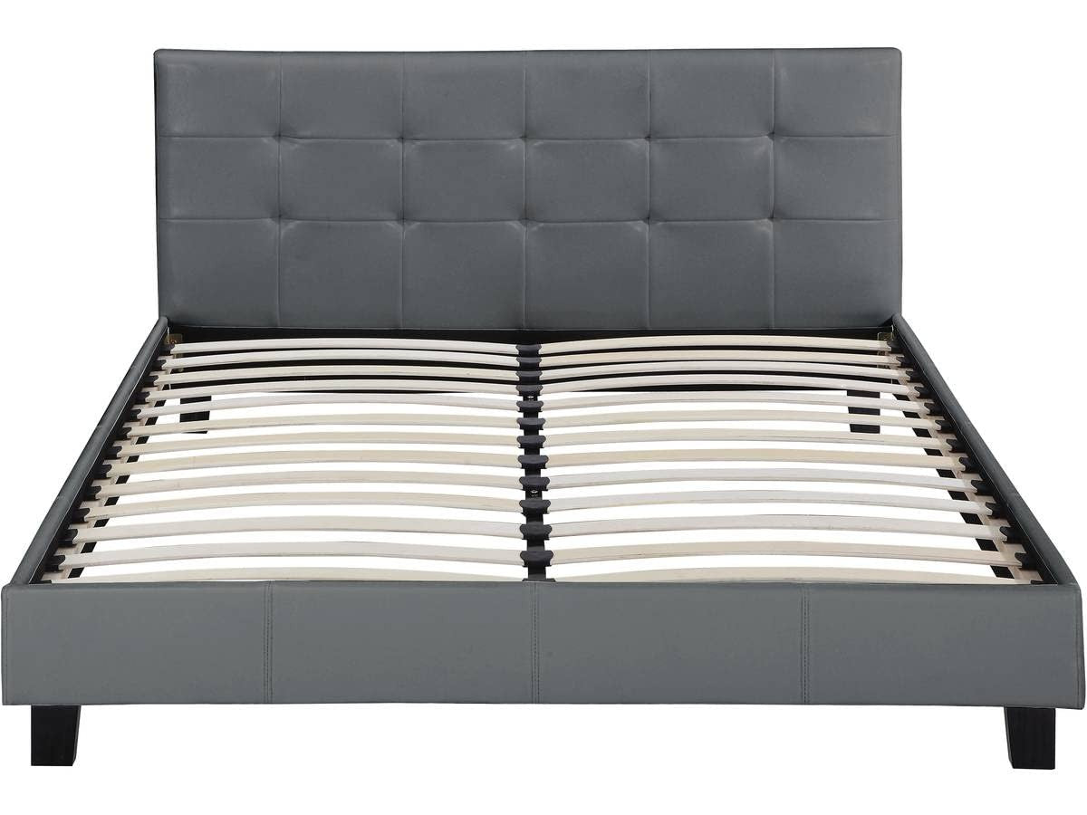 Letto Matrimoniale 160x200 Grigio Chiaro Testiera Imbottita Habitat et Jardin