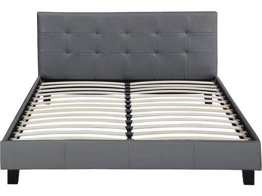 Letto Matrimoniale 160x200 Grigio Chiaro Testiera Imbottita Habitat et Jardin