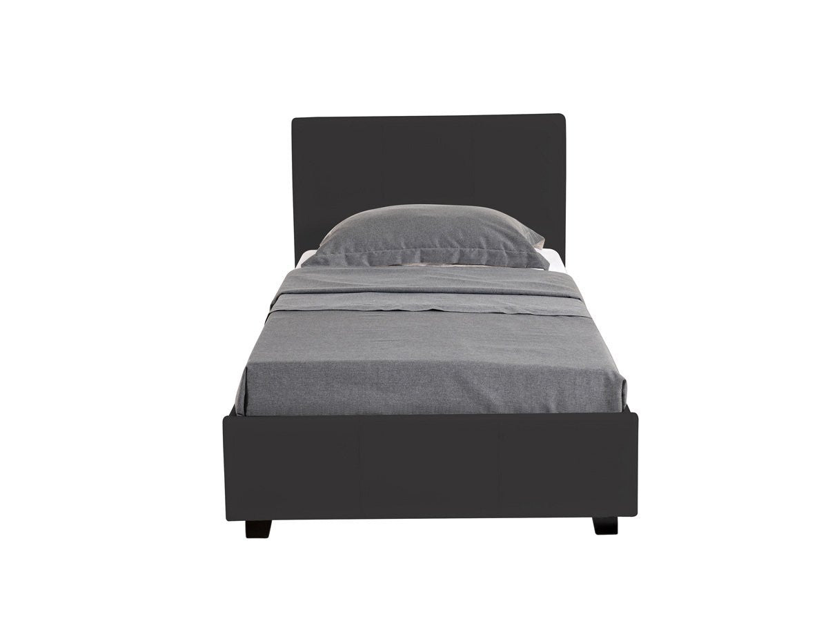 Habitat et Jardin Letto Singolo 90x190 cm con Contenitore Nero in PVC