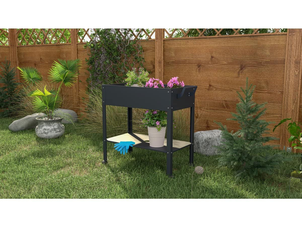 Tavolo da Coltivazione Hibiscus Mobile Anti-UV Antracite Metallo Habitat et Jardin