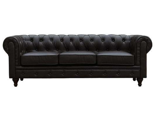 Habitat et Jardin Divano 3 Posti Marrone PU Chesterfield 204cm