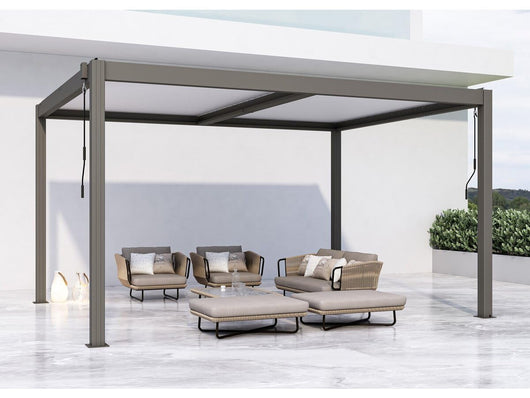 Habitat et Jardin Pergola Bioclimatica 300x400 cm Alluminio Taupe LED Integrati