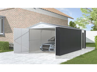 Habitat et Jardin Garage Metallo 18,56 m² Double Battante Acciaio Galvanizzato Antracite