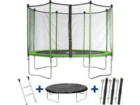 Habitat et Jardin Trampolino Yoopi 2 LUXE 3.65 m Verde con accessori