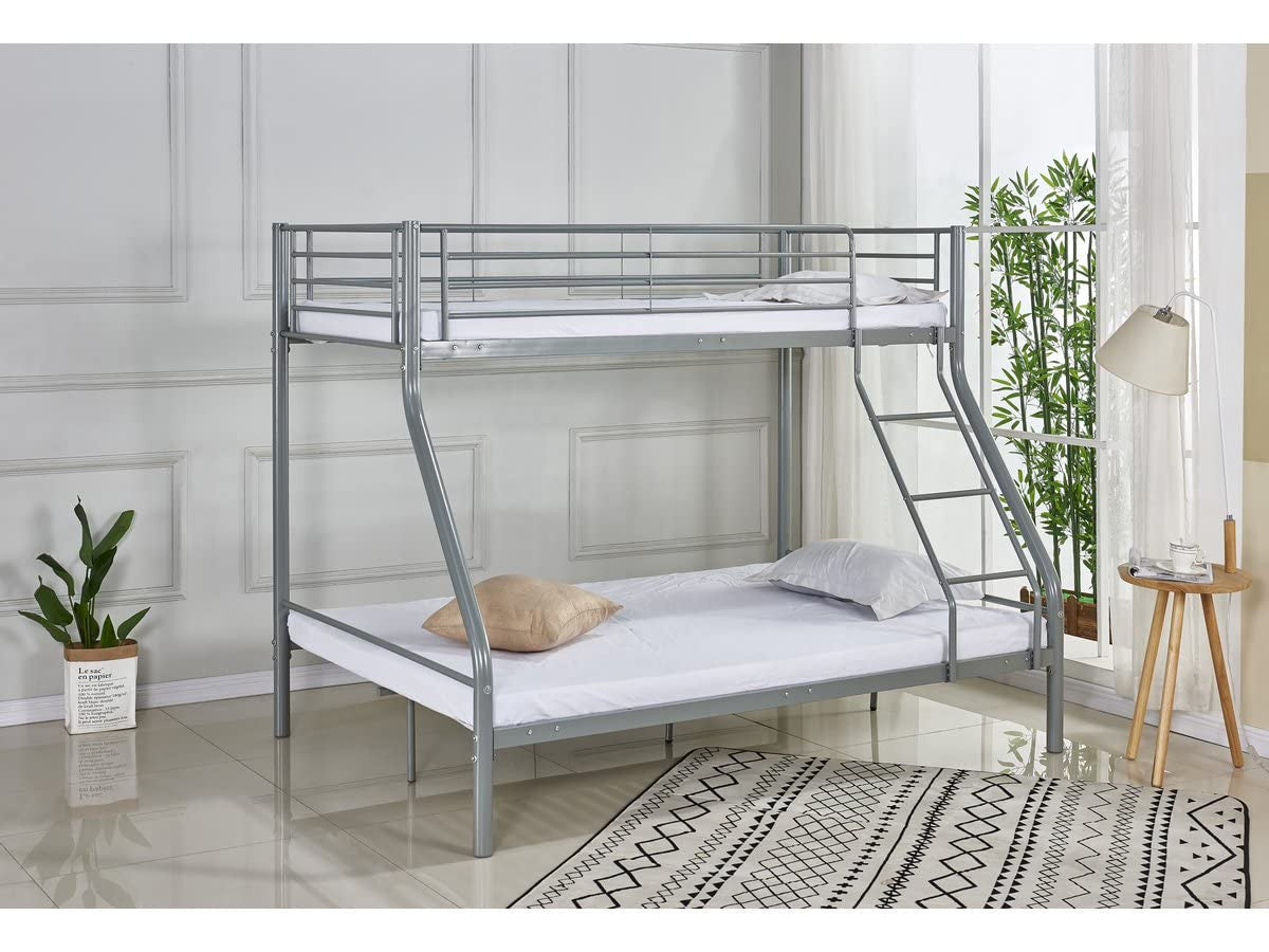 Letto a castello metallo 90x190/140x190 cm grigio rete inclusa Habitat et Jardin