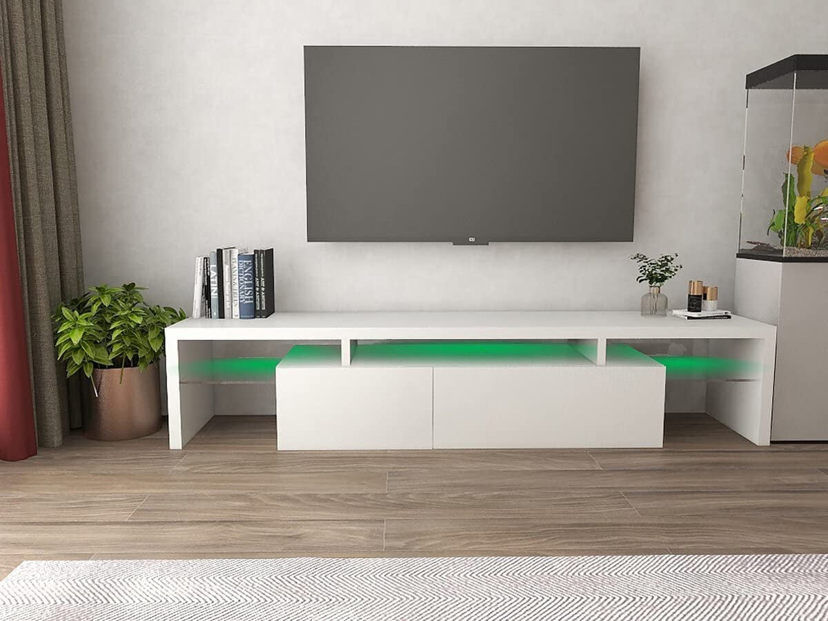 Mobile TV 187,5 cm Bianco con LED Habitat et Jardin