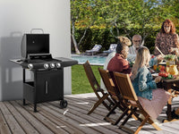 Habitat et Jardin Barbecue a Gas 4+1 Fornelli 11,5 kW Acciaio Inox Nero